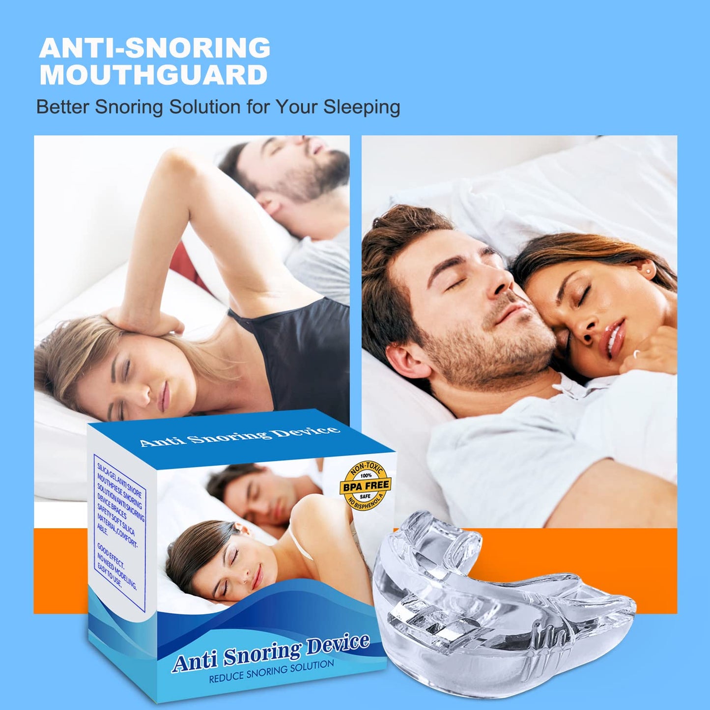 Anti-Snoring Mouthpiece, Anti-Snoring Mouth Guard, Comfortable Anti-Snoring Devices for Men/Women a Better Night's Sleep