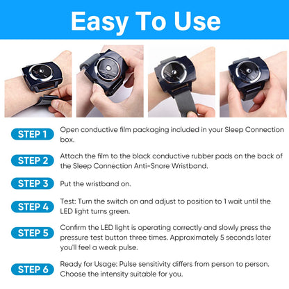 Anti Snoring Devices, Sleep Connection Anti-Snore Wristband Snore Stopper with Effective Snoring Solution to Stop Snoring and Reduce Snoring Devices for Men and Women