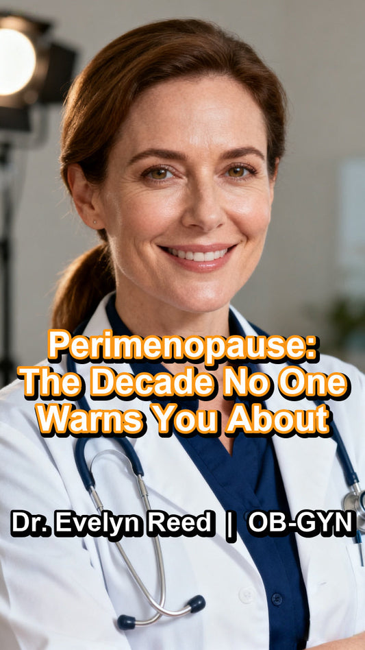 Dr. Evelyn Reed presenting perimenopause signs on the video cover