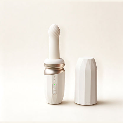 Rose vibrator with thrusting pulse and gentle heat, rose-shaped massager for women - rechargeable and whisper quiet