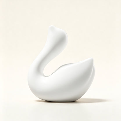 Swan-shaped dual stimulation massager with clitoral suction, G-spot, IPX7 waterproof, body-safe silicone - magnetic dock