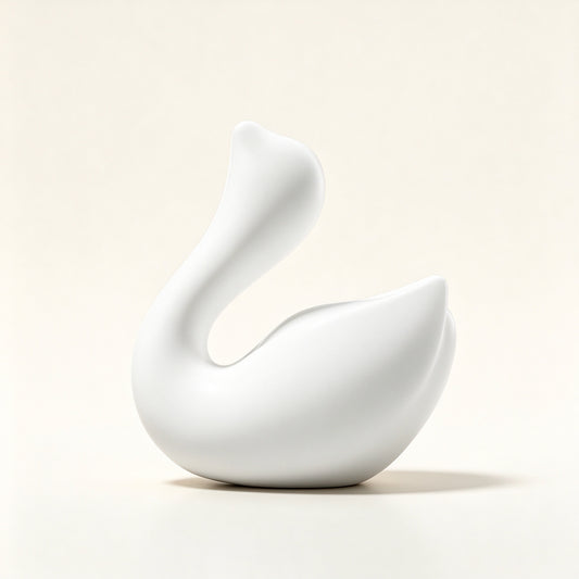 Swan-shaped dual stimulation massager with clitoral suction, G-spot, IPX7 waterproof, body-safe silicone - magnetic dock