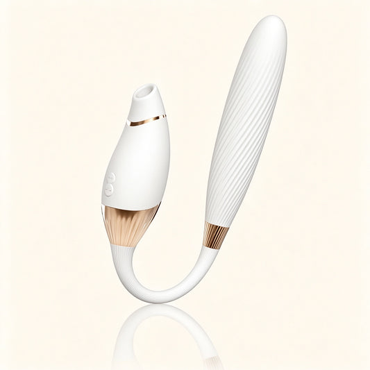 App-controlled dual action massager for couples, IPX7 waterproof, body-safe silicone - whisper quiet and rechargeable