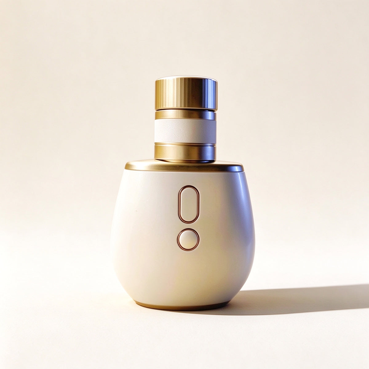 Chic perfume bottle vibrator, luxury and discreet, hidden in plain sight with advanced pleasure tech