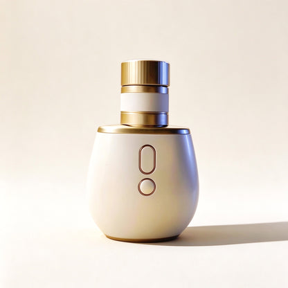 Chic perfume bottle vibrator, luxury and discreet, hidden in plain sight with advanced pleasure tech