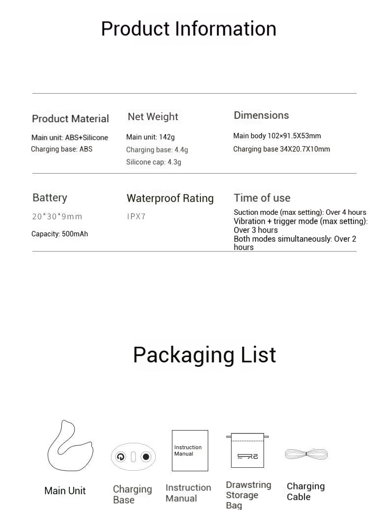 Zhiji Swan™ - Dual Stimulation Clitoral Sucking & G-Spot Vibrator with Instant-Pause Button