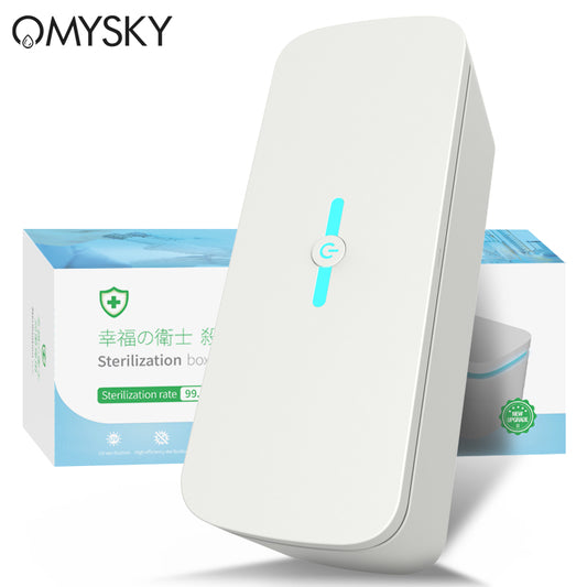 OMYSKY Portable UV Sanitizer Pro - Happiness Guardian II:5-Minute Automatic Sterilization Box for Phone, Makeup Brushes, Travel & Baby Items