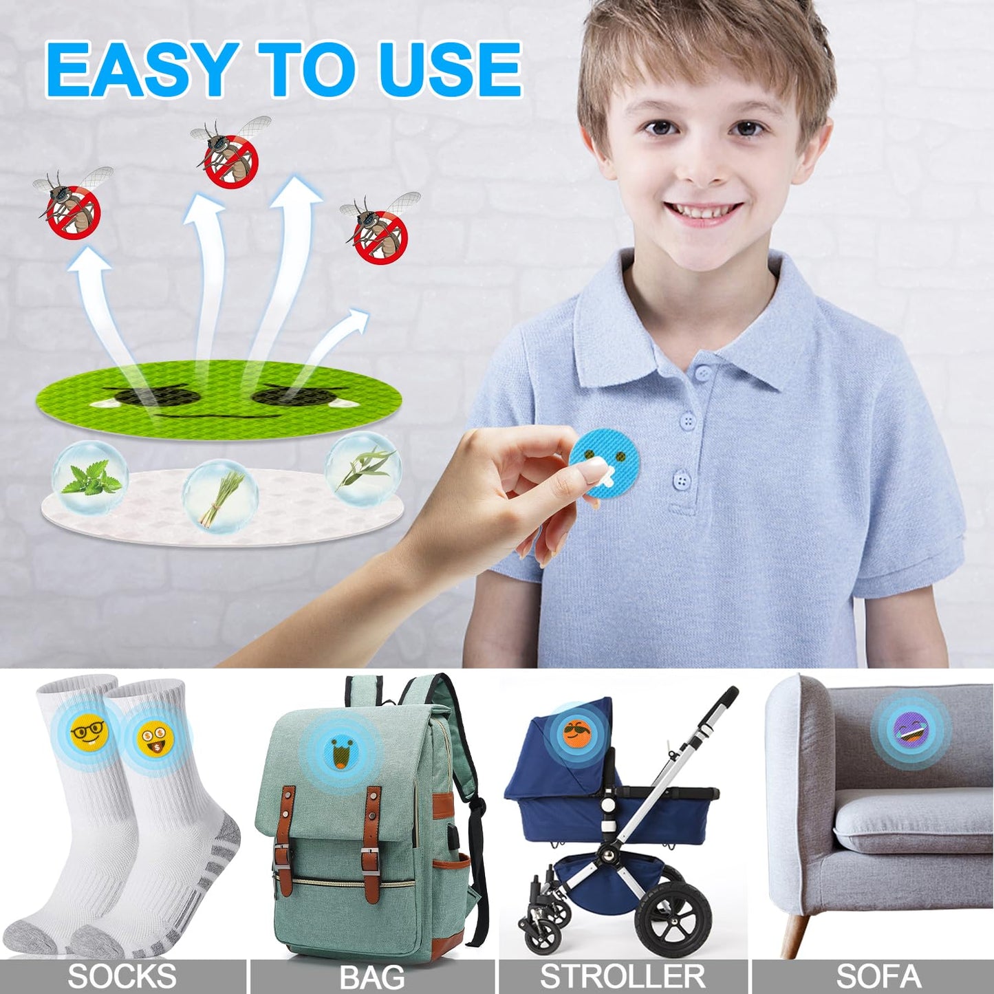 30 Pcs Mosquito Repellent Stickers, Funny Mosquito Patches for Kids Babies Adults with 10 Pack Individually Wrapped Mosquito Repellent Bracelets, DEET Free Mosquito Bands for Indoor Outdoor